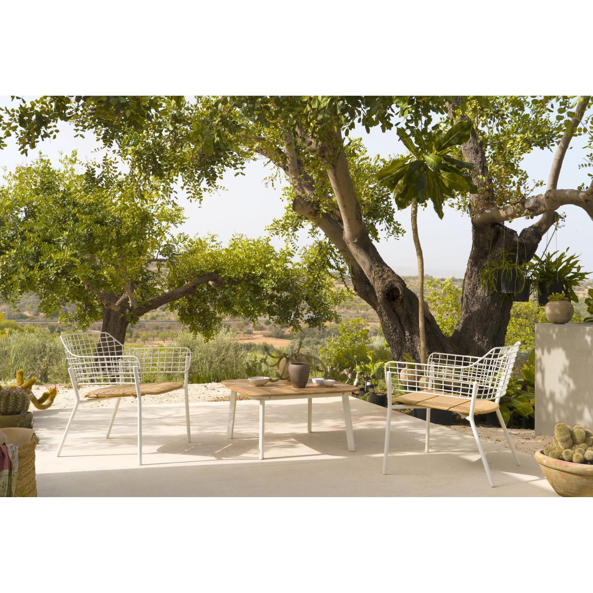 Lyze Stackable low chair - / Teak seat by Emu Grey/Natural wood – image 2