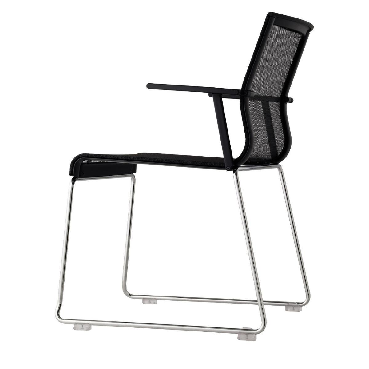 Stick Chair Stackable armchair - Fabric seat by ICF Black – image 2