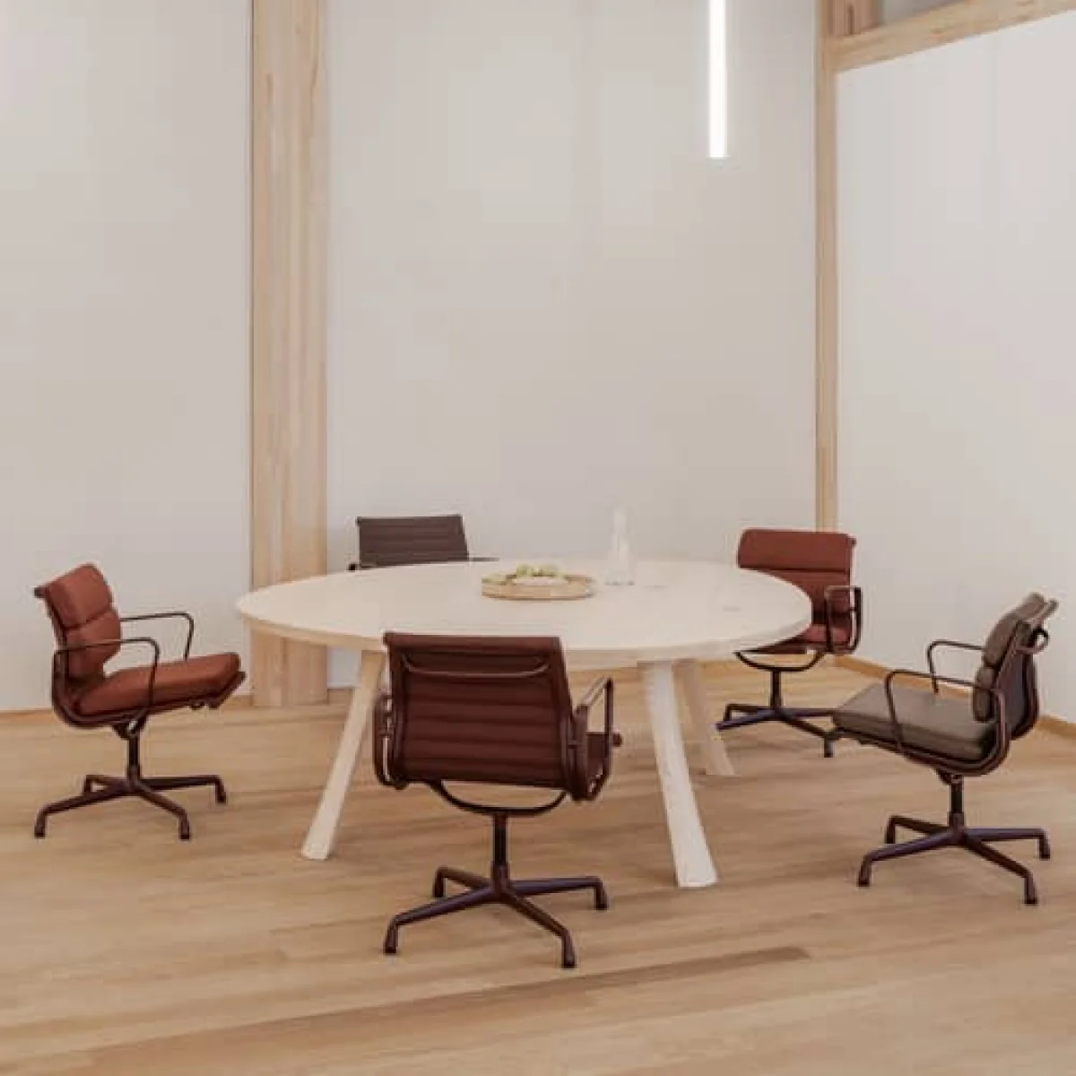 Soft Pad EA 208 Swivel armchair leather brown / Eames (1969) - Vitra – image 3