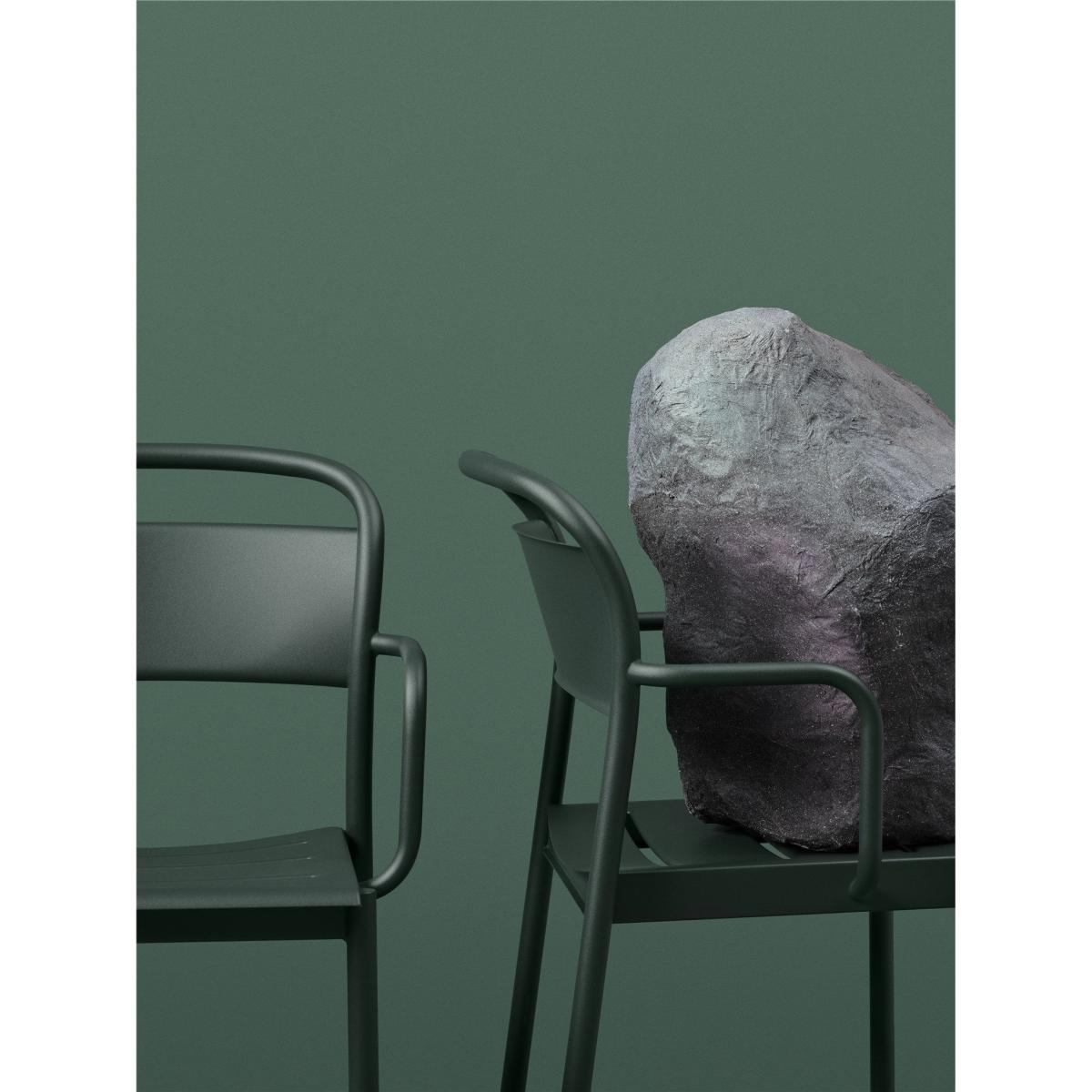 Linear Stackable armchair - / Steel by Muuto Green – image 6