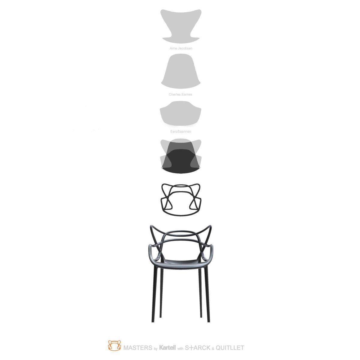 Masters Stackable armchair - Metallised by Kartell Metal – image 8