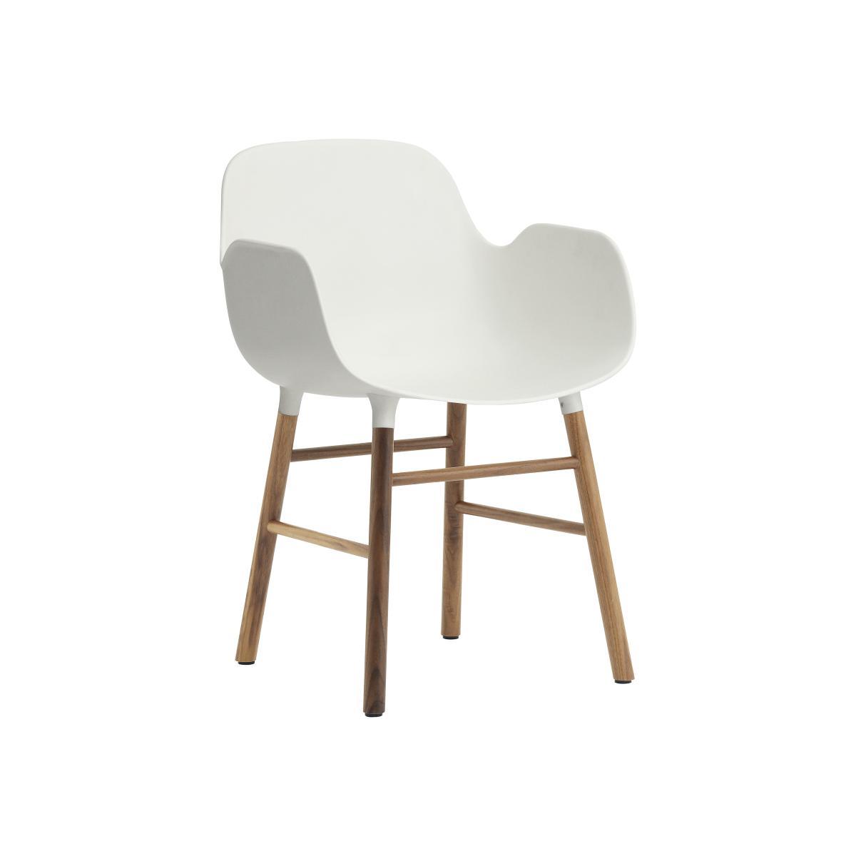 Form Armchair - Walnut leg by Normann Copenhagen White/Natural wood – image 1