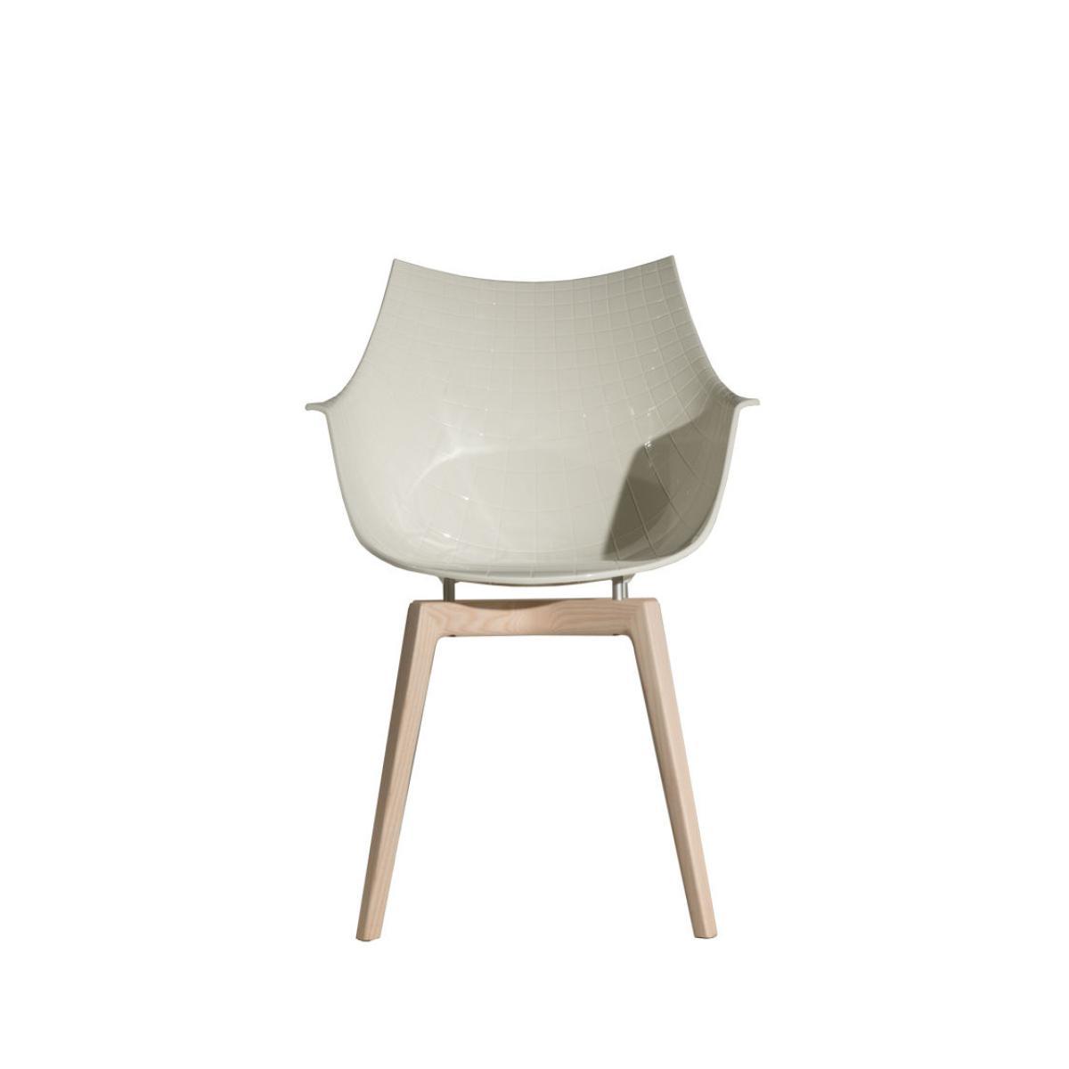 Meridiana Armchair - / 4 wooden feet by Driade White/Natural wood – image 2