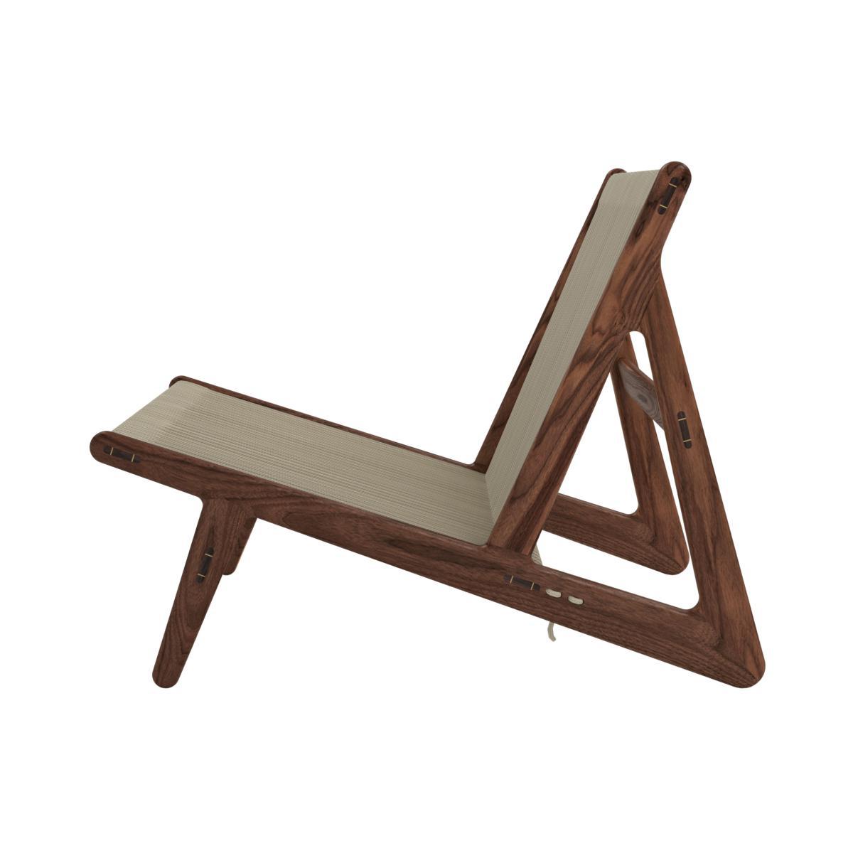 MR01 Initial Lounge armchair - / Walnut & rope by Gubi Beige/Natural wood – image 3