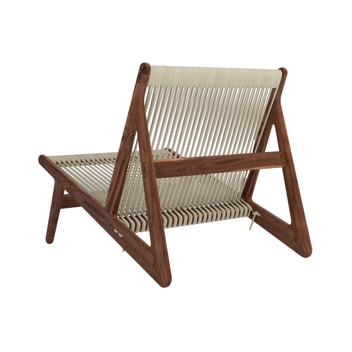 MR01 Initial Lounge armchair - / Walnut & rope by Gubi Beige/Natural wood – image 4