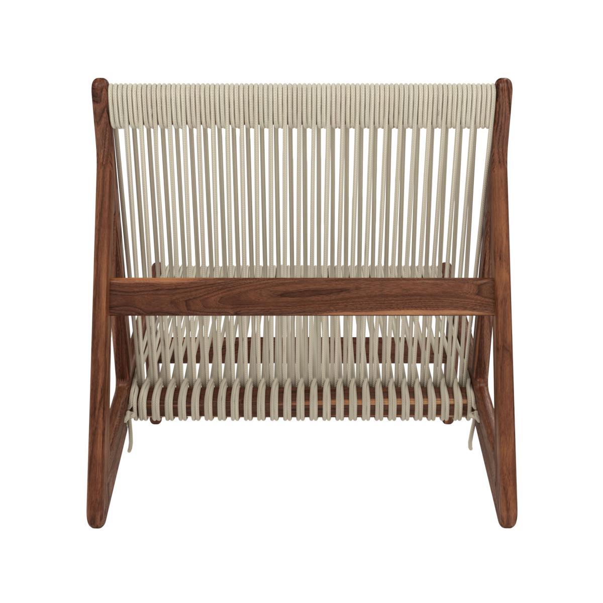 MR01 Initial Lounge armchair - / Walnut & rope by Gubi Beige/Natural wood – image 5