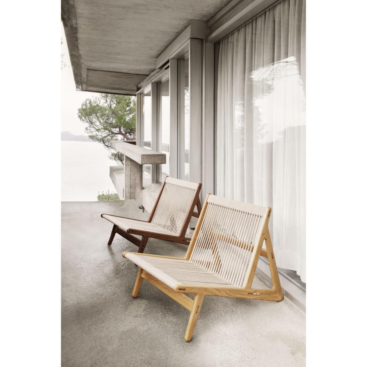 MR01 Initial Lounge armchair - / Walnut & rope by Gubi Beige/Natural wood – image 7