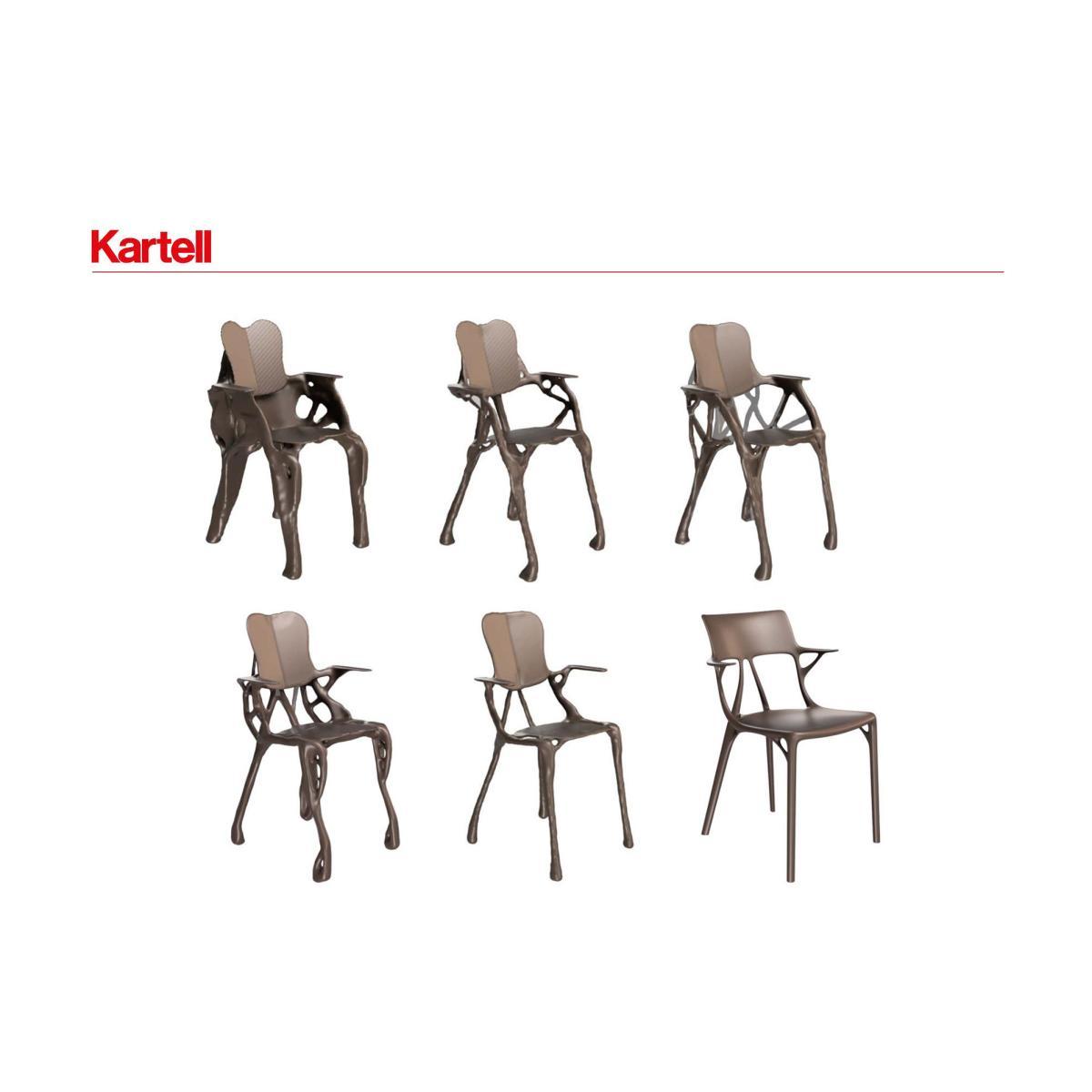A.I Stackable armchair - metallic finish applied / Designed by artificial intelligence - 100% recycled by Kartell Silver/Metal – image 11