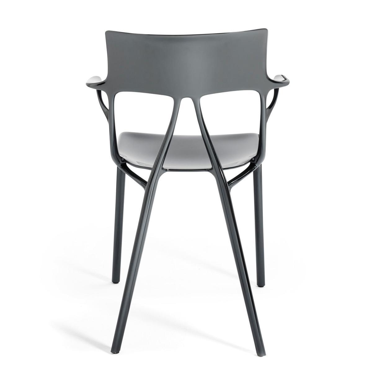 A.I Stackable armchair - metallic finish applied / Designed by artificial intelligence - 100% recycled by Kartell Silver/Metal – image 4