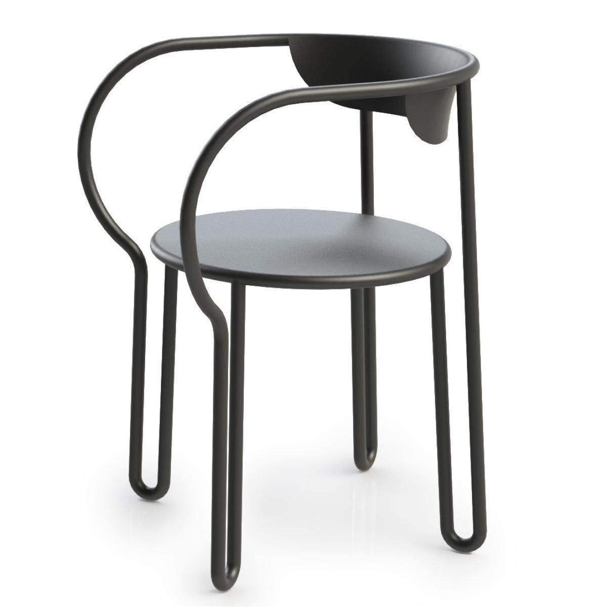 Huggy Armchair - / Set of 2 - Aluminium by Maiori Black – image 2