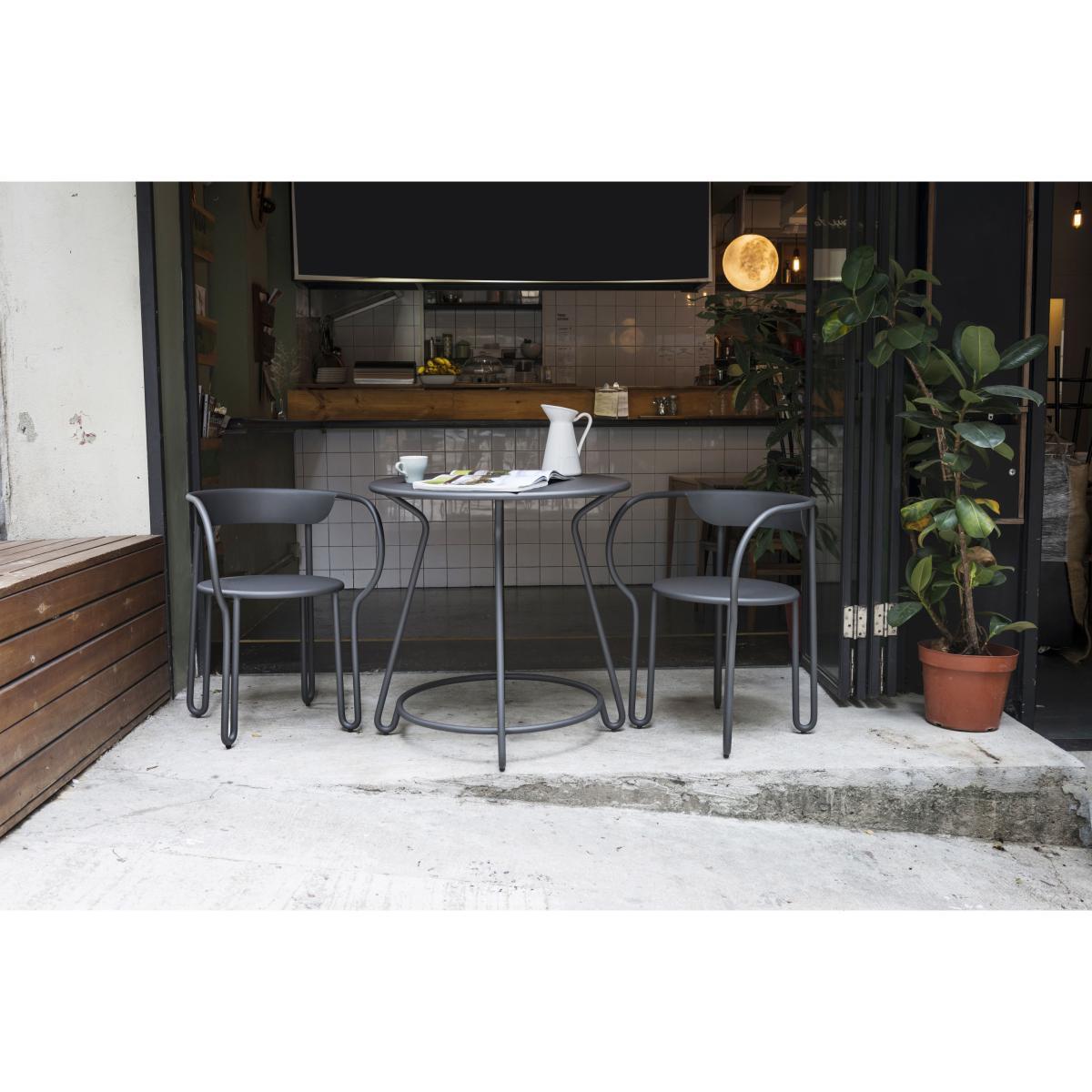 Huggy Armchair - / Set of 2 - Aluminium by Maiori Black – image 3