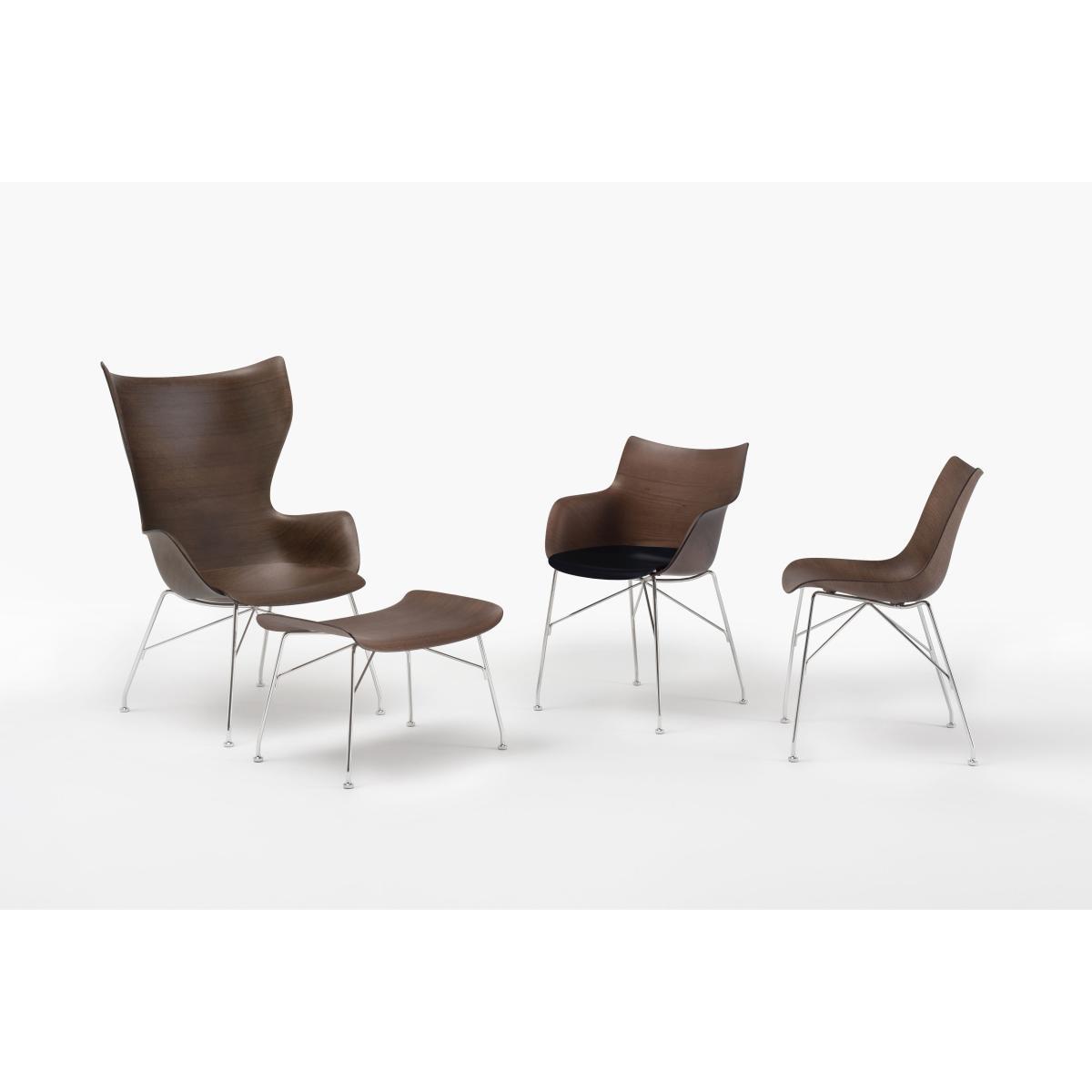 Q/Wood Armchair - / Moulded wood by Kartell Natural wood – image 2