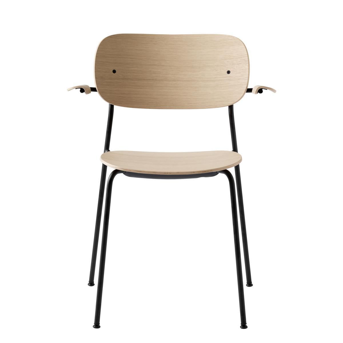 Co Chair Stackable armchair - / Wood & metal by Menu Black/Natural wood – image 2
