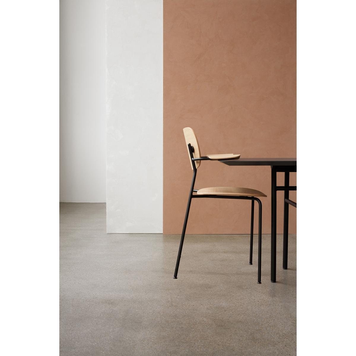 Co Chair Stackable armchair - / Wood & metal by Menu Black/Natural wood – image 4