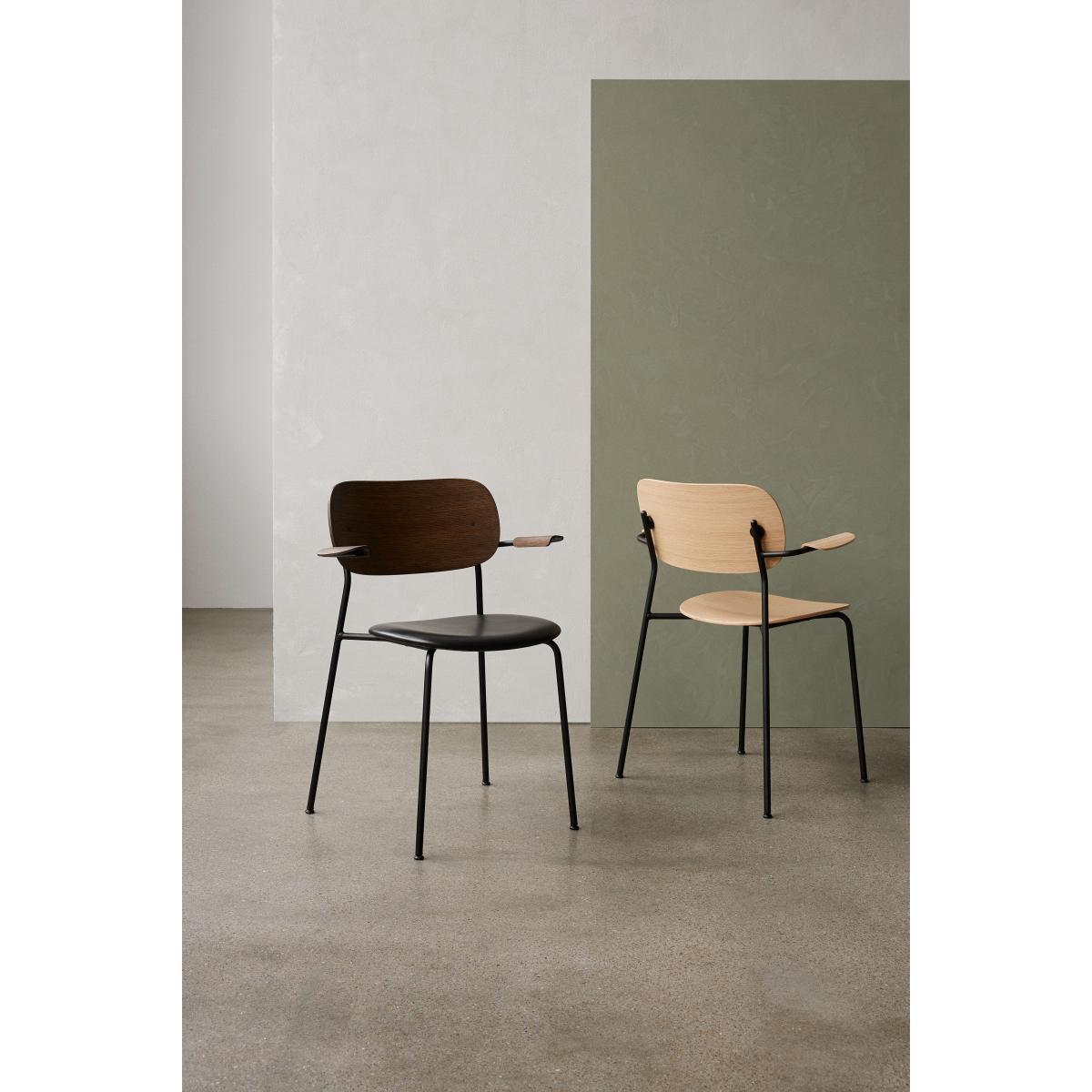 Co Chair Stackable armchair - / Wood & metal by Menu Black/Natural wood – image 5