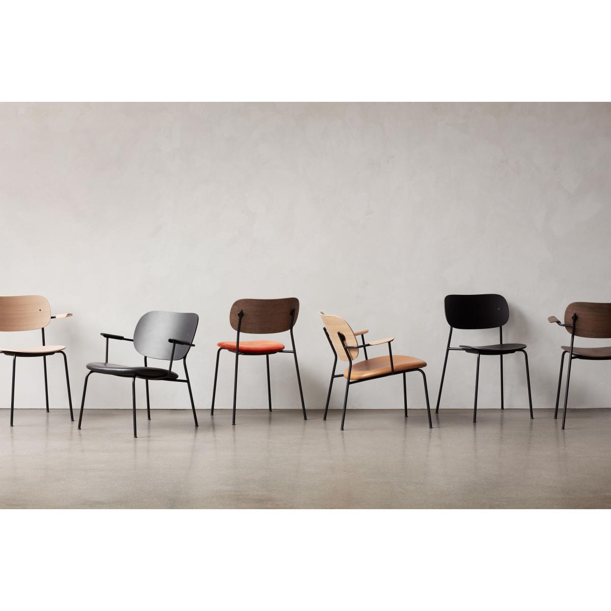 Co Chair Stackable armchair - / Wood & metal by Menu Black/Natural wood – image 6