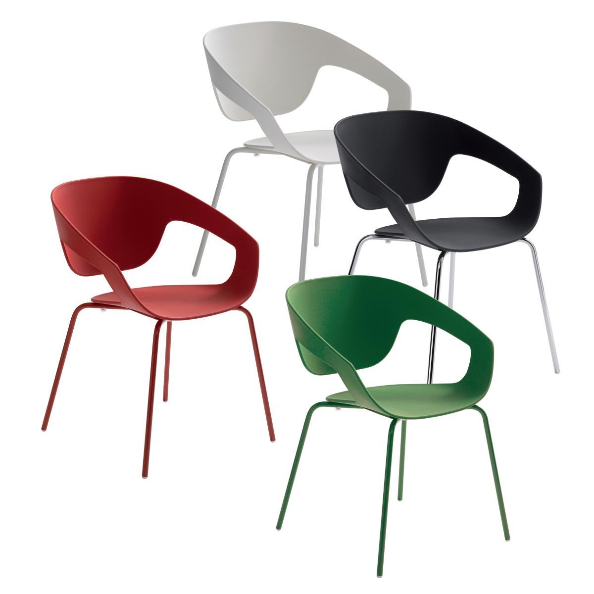 Vad Stackable armchair - Plastic & metal legs by Casamania Black – image 5