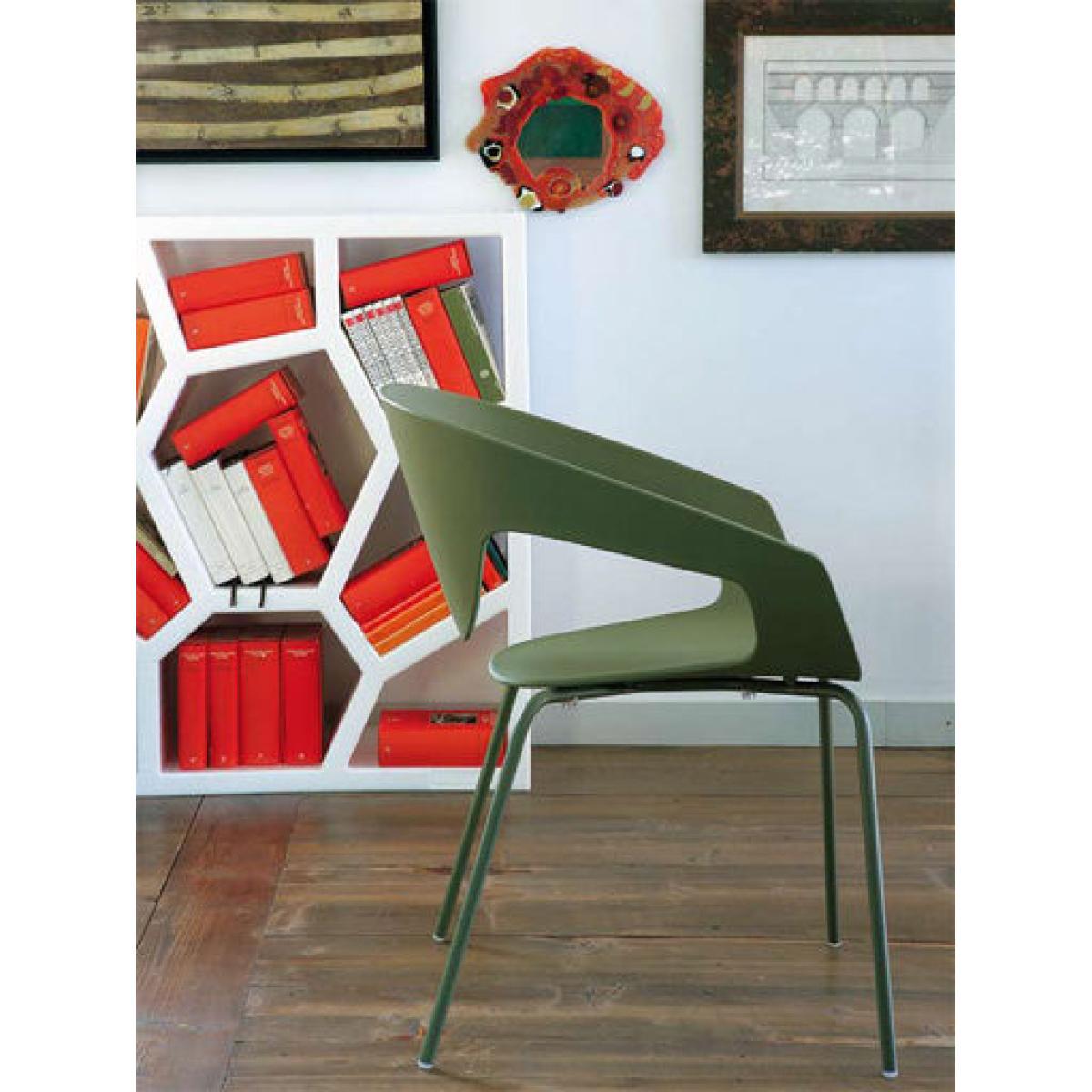 Vad Stackable armchair - Plastic & metal legs by Casamania Black – image 6