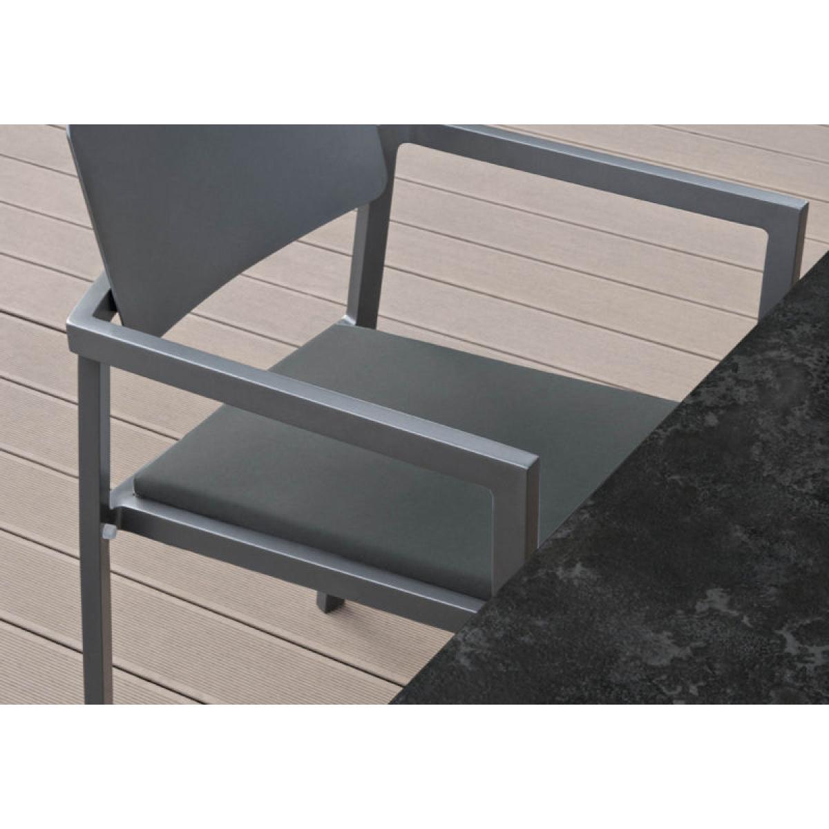 Perspective Armchair - / Aluminium - Cushion included by Vlaemynck Grey – image 2