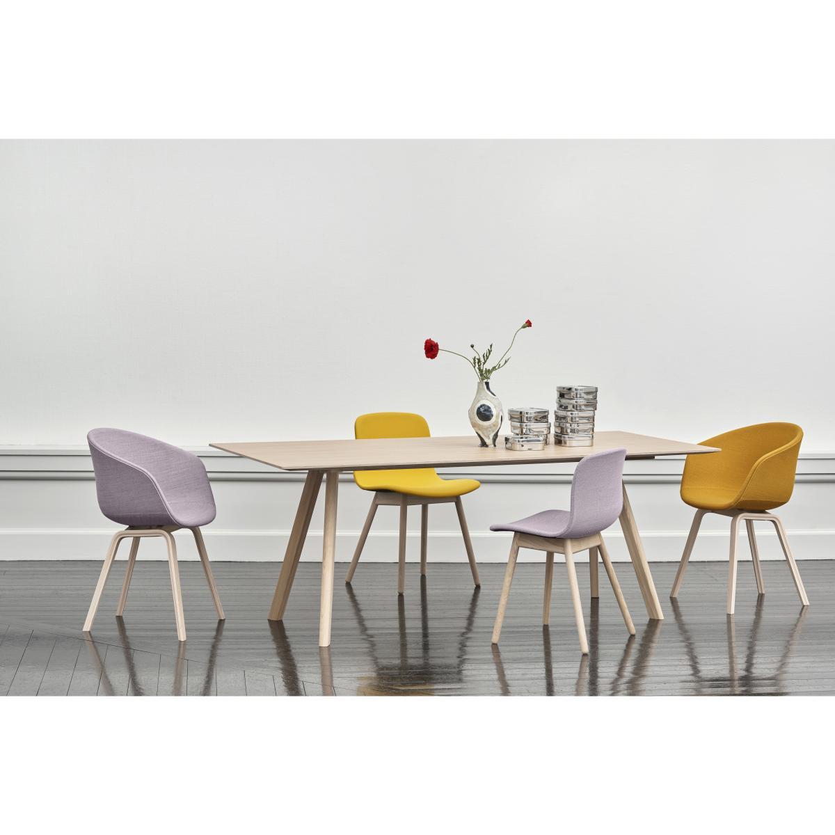 About a chair AAC23 Padded armchair - / Integral fabric & matt varnished oak by Hay Grey/Natural wood – image 4