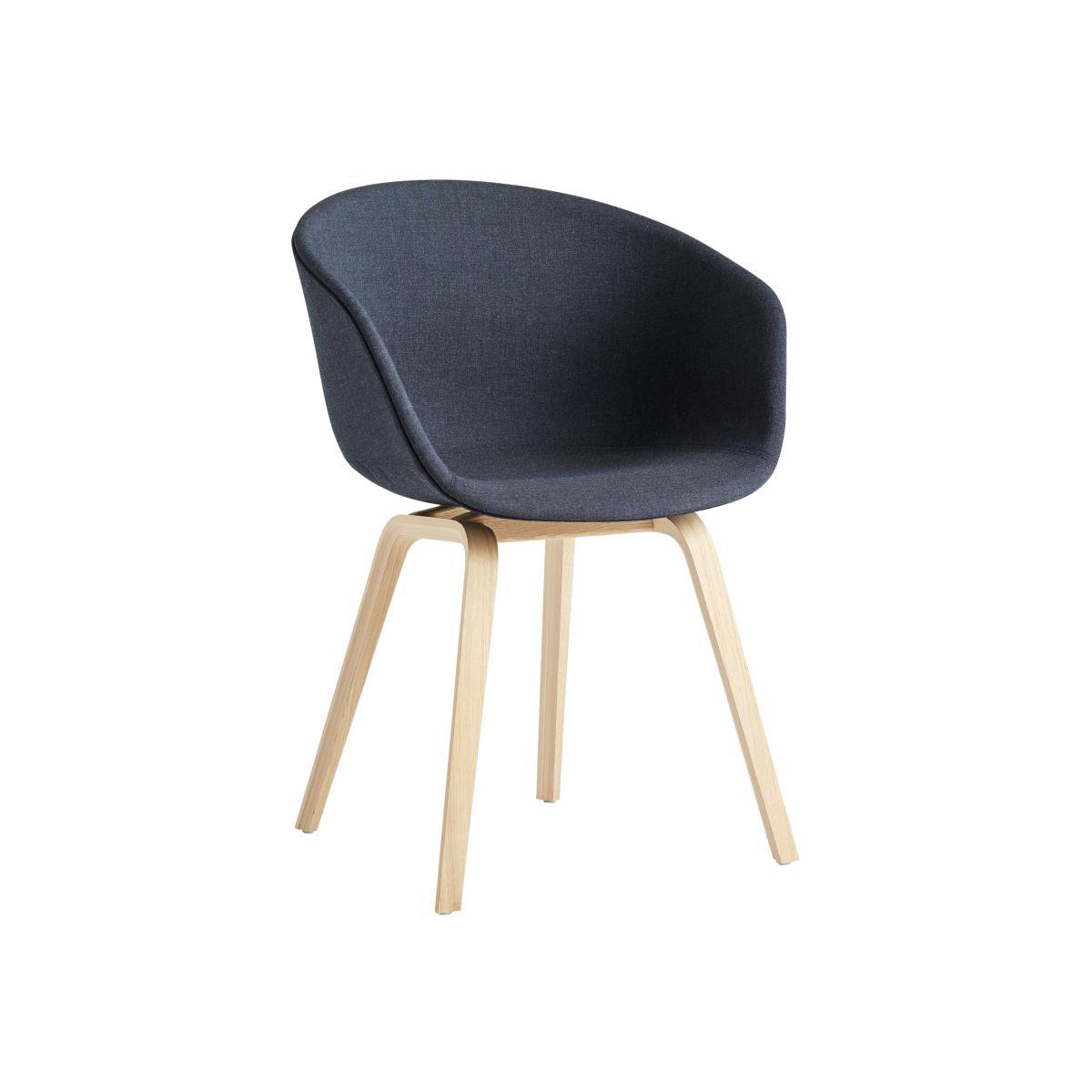 About a chair AAC23 Padded armchair - / Integral fabric & matt varnished oak by Hay Grey/Natural wood – image 1