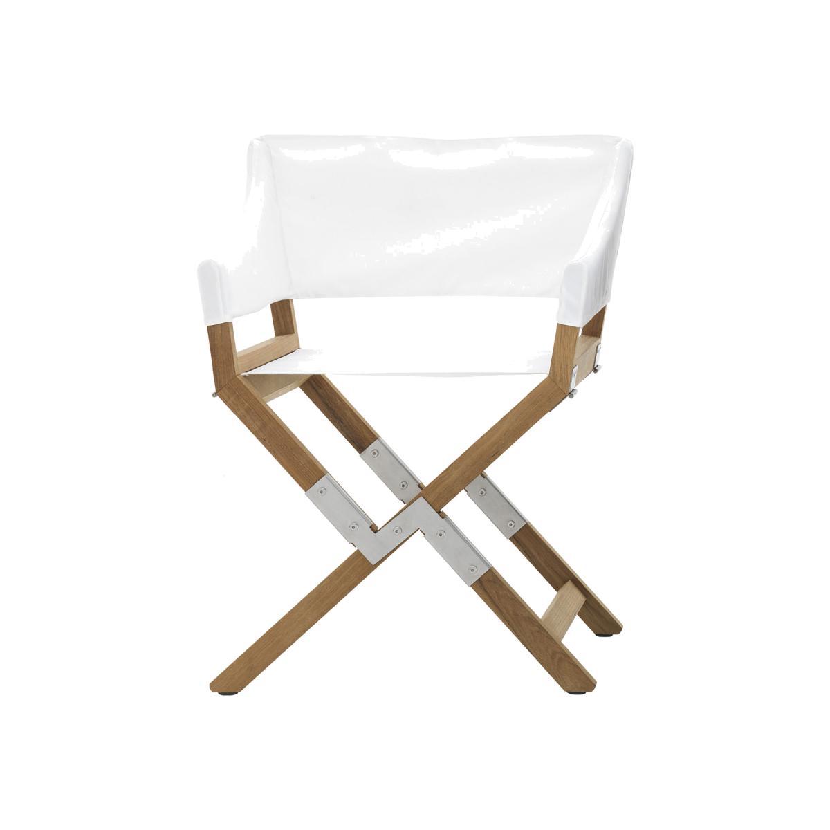 Sundance Outdoor Folding armchair - Fabric & wood by De Padova White/Natural wood – image 1
