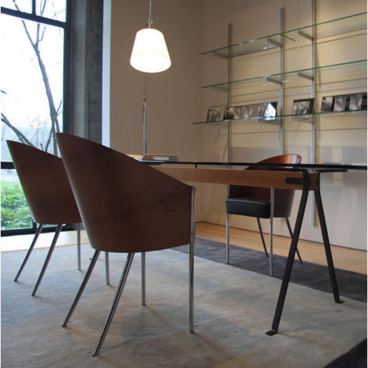 Costes Armchair - Wood seat by Driade Black – image 2