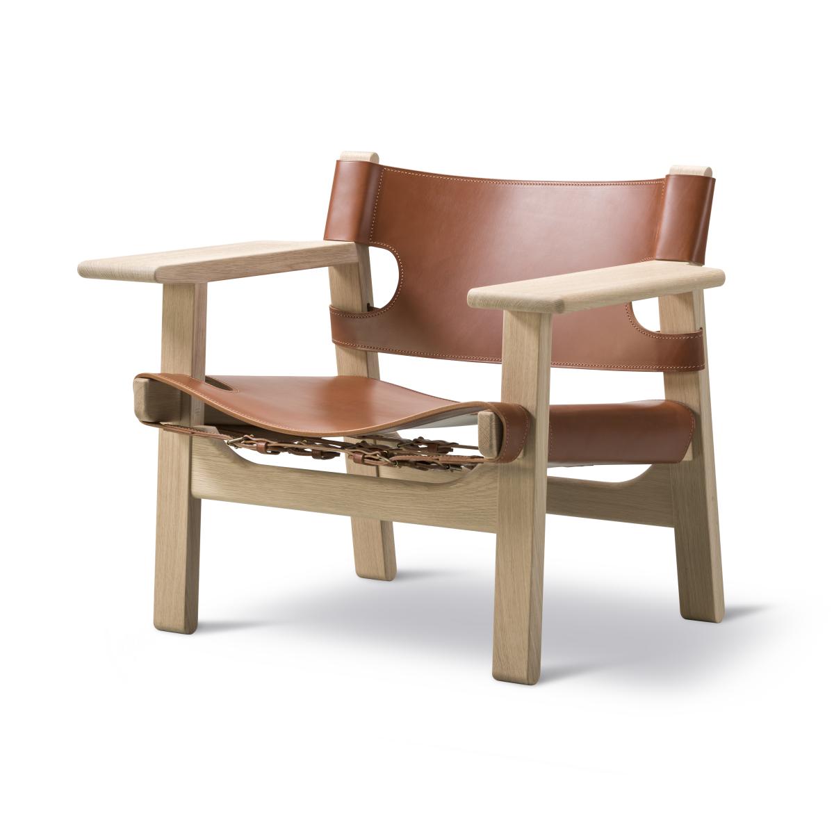 Fredericia Furniture The Spanish armchair Leather cognac-light oiled oak – image 4