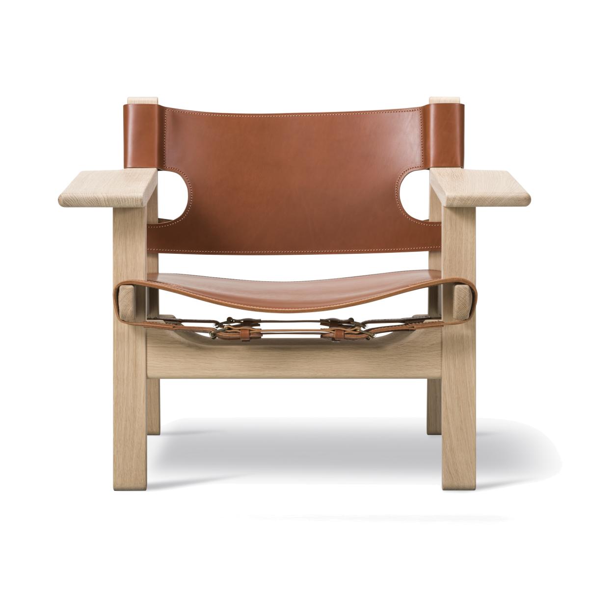 Fredericia Furniture The Spanish armchair Leather cognac-light oiled oak – image 1
