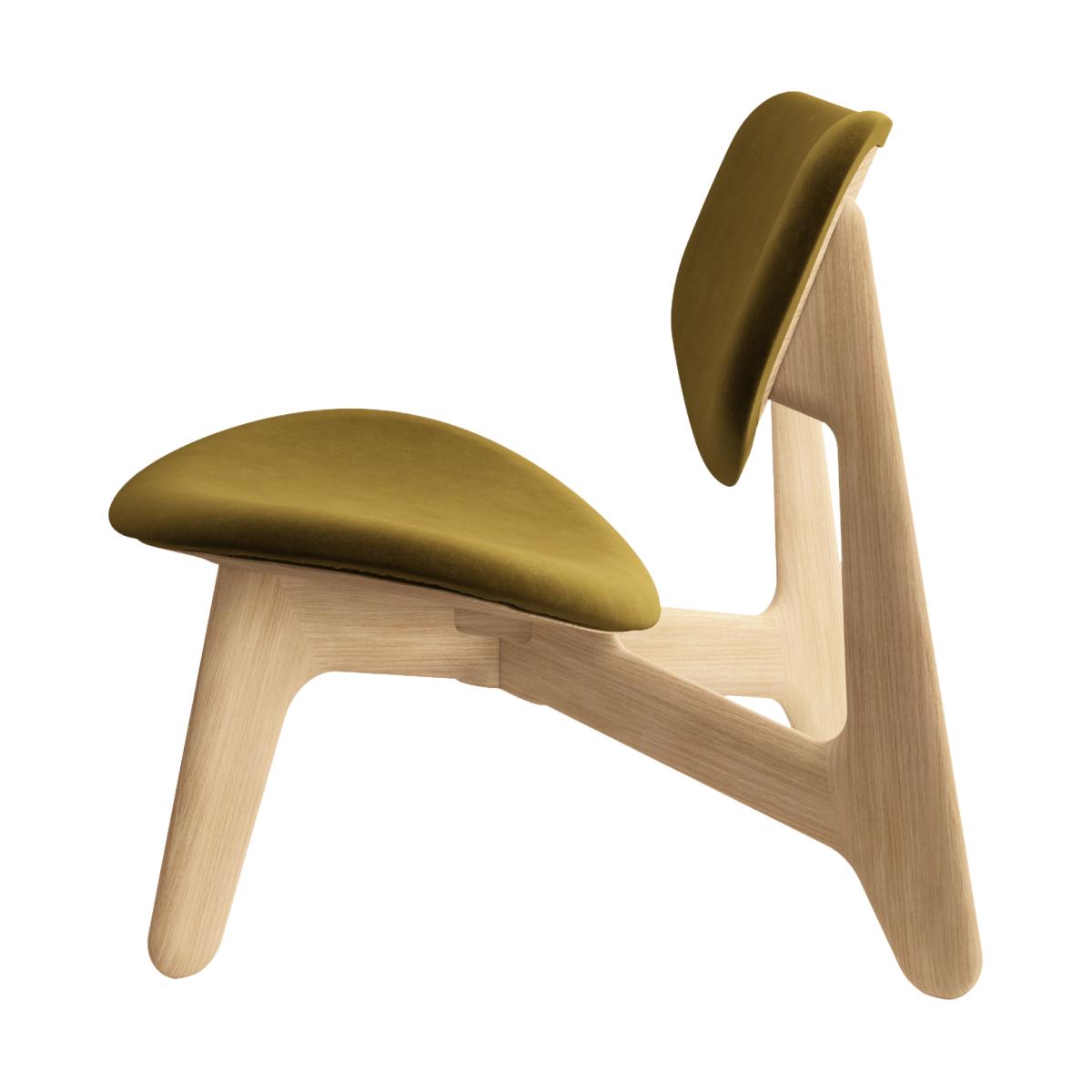 Tom Dixon Slab lounge chair upholstered seat Natural brushed oak-Royal 0162 CMHR Khaki – image 2