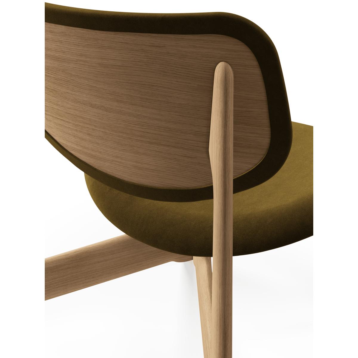 Tom Dixon Slab lounge chair upholstered seat Natural brushed oak-Royal 0162 CMHR Khaki – image 3