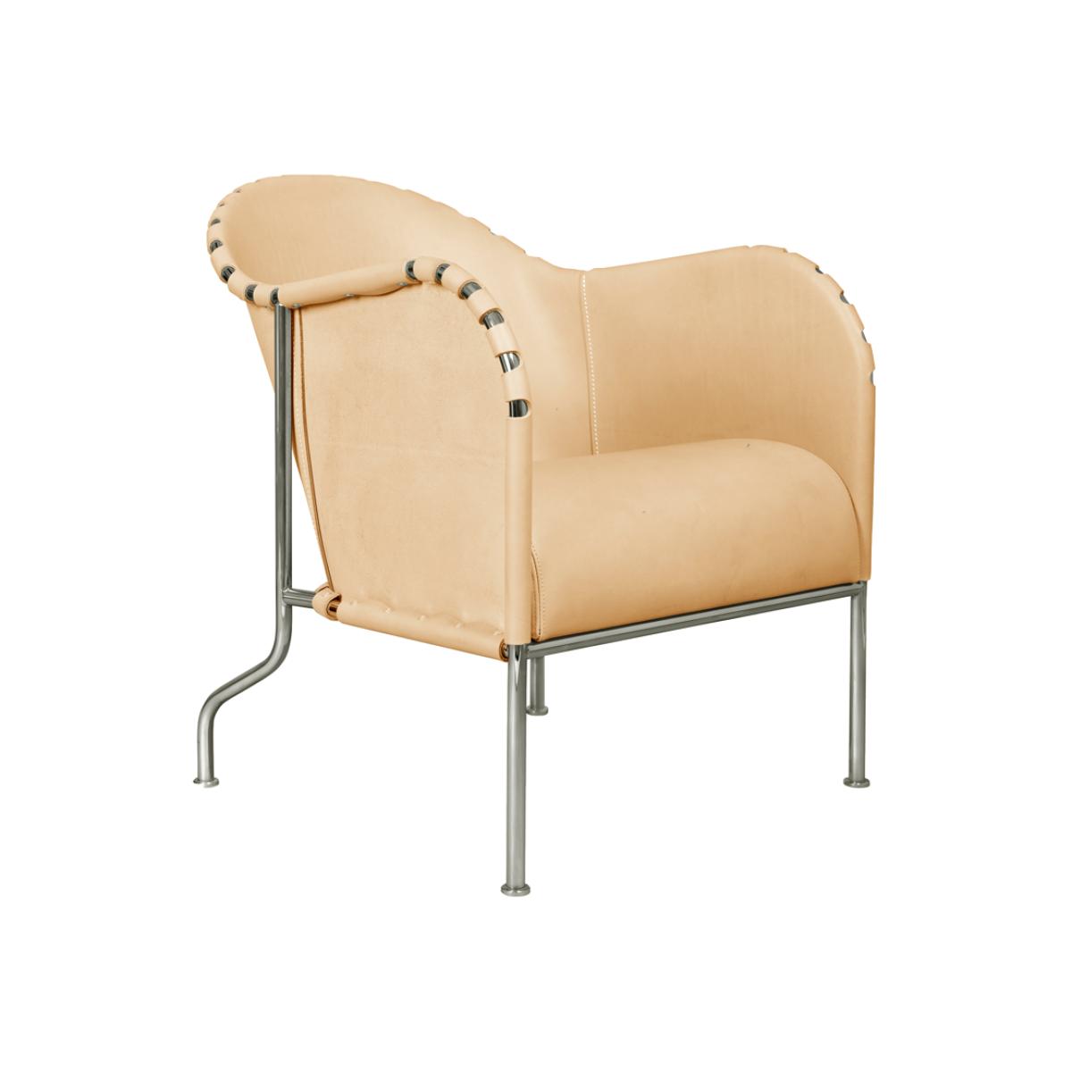Källemo Bruno armchair Core leather natural-chrome