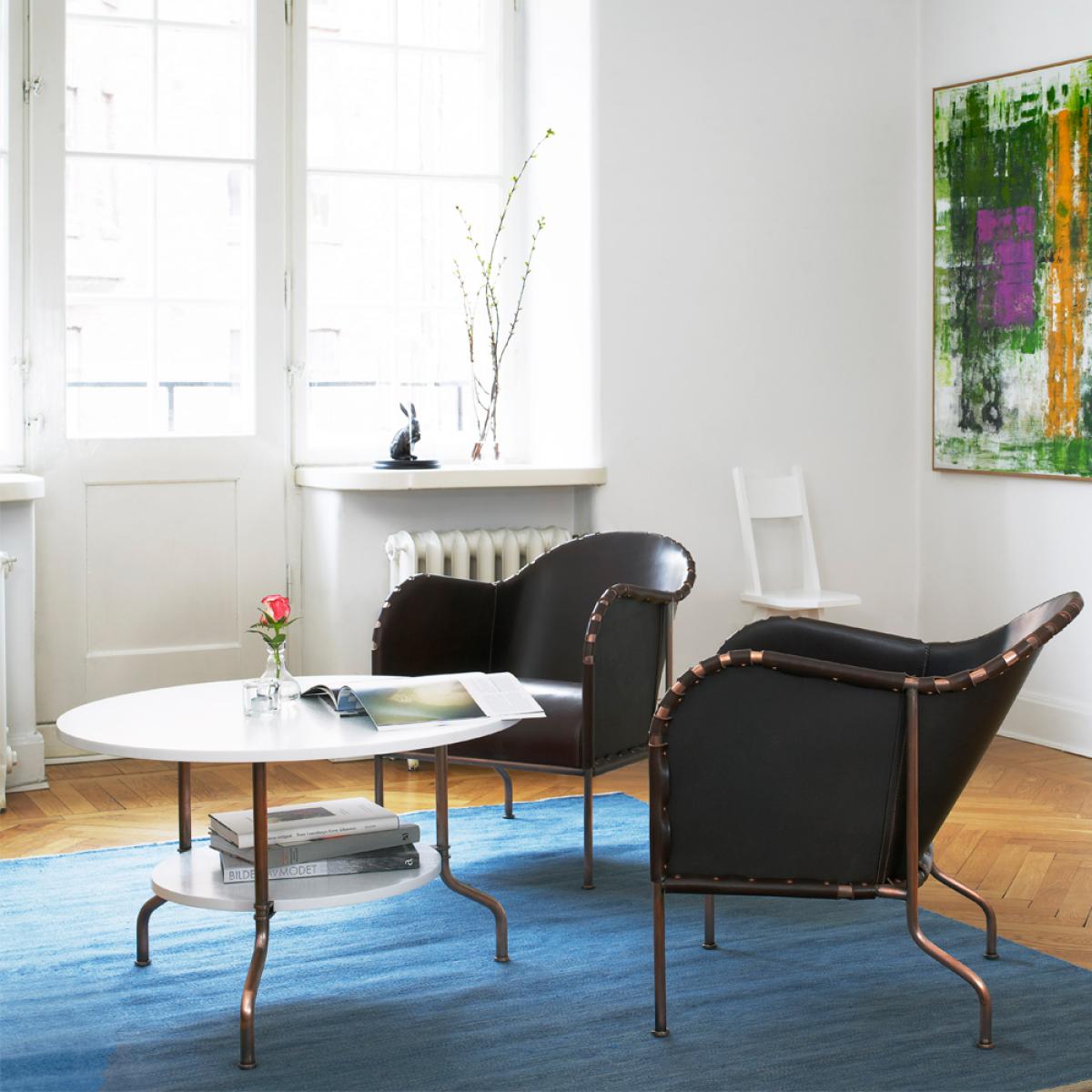 Källemo Bruno armchair Core leather 9208 cigar brown-coppered frame – image 2
