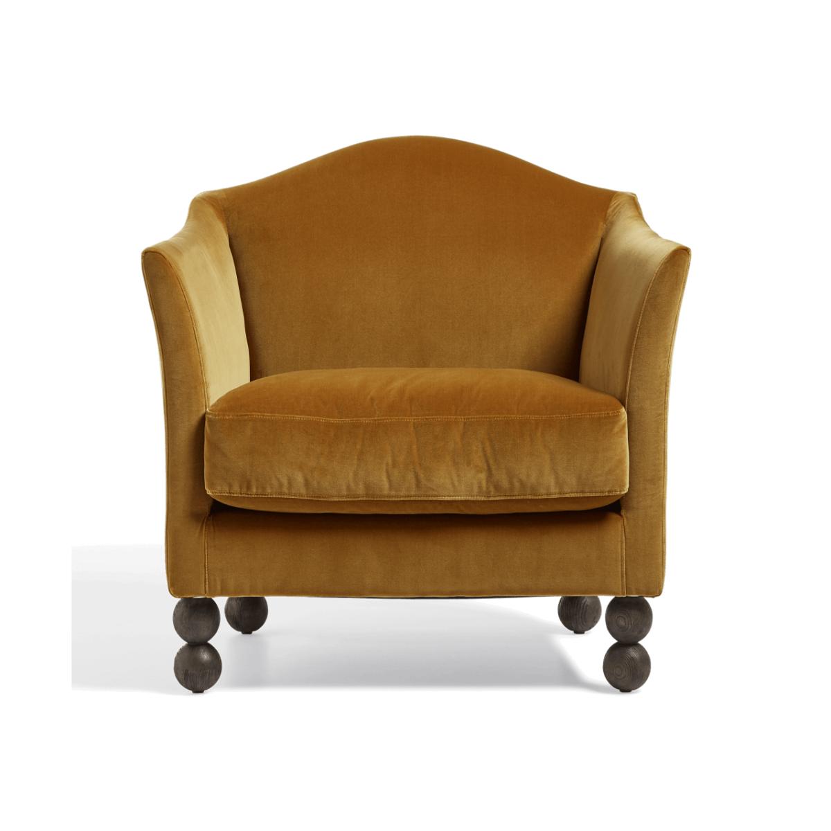 OKA, Andrea Velvet Armchair - Camel, Armchairs, Velvet, Plain – image 1