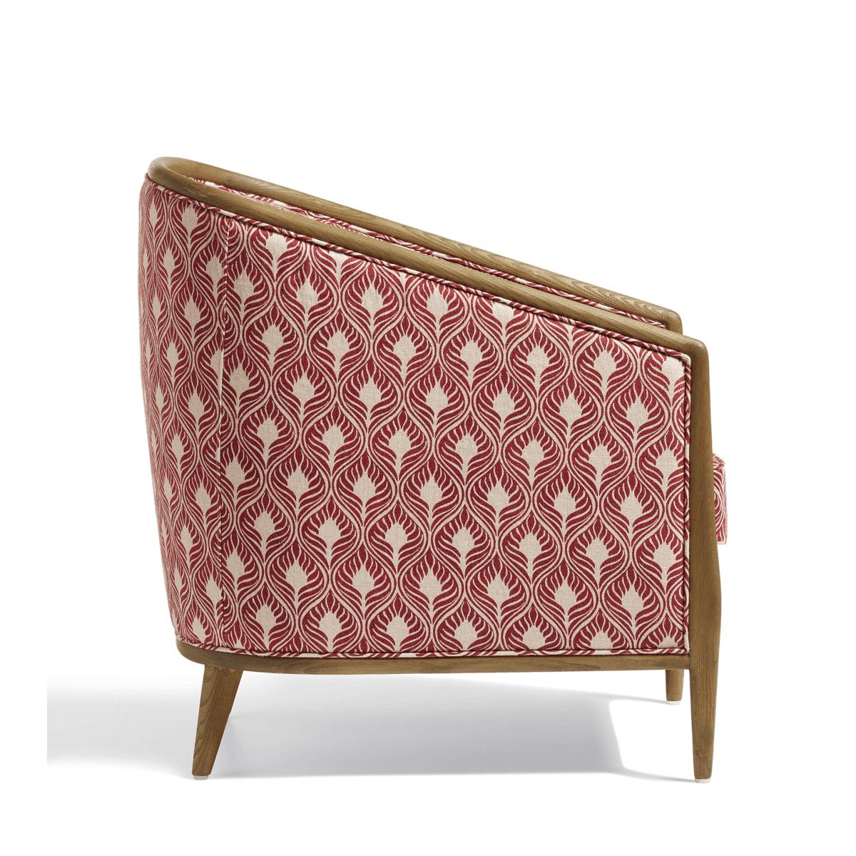 OKA, Annalee Armchair - Ghini Feathers Red Garnet, Armchairs, Linen, Botanical – image 2