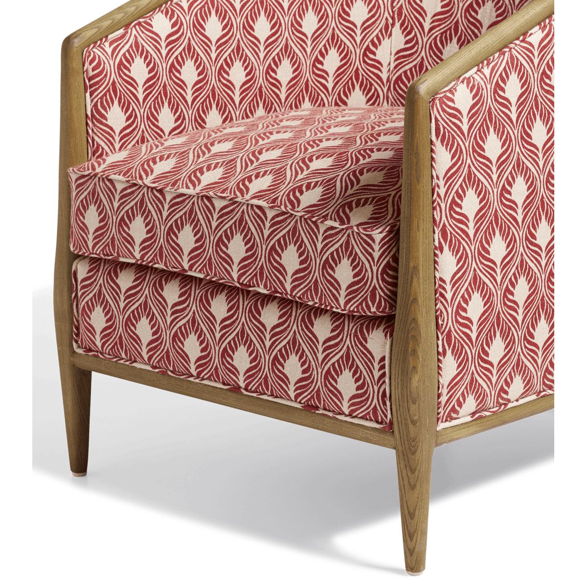 OKA, Annalee Armchair - Ghini Feathers Red Garnet, Armchairs, Linen, Botanical – image 4