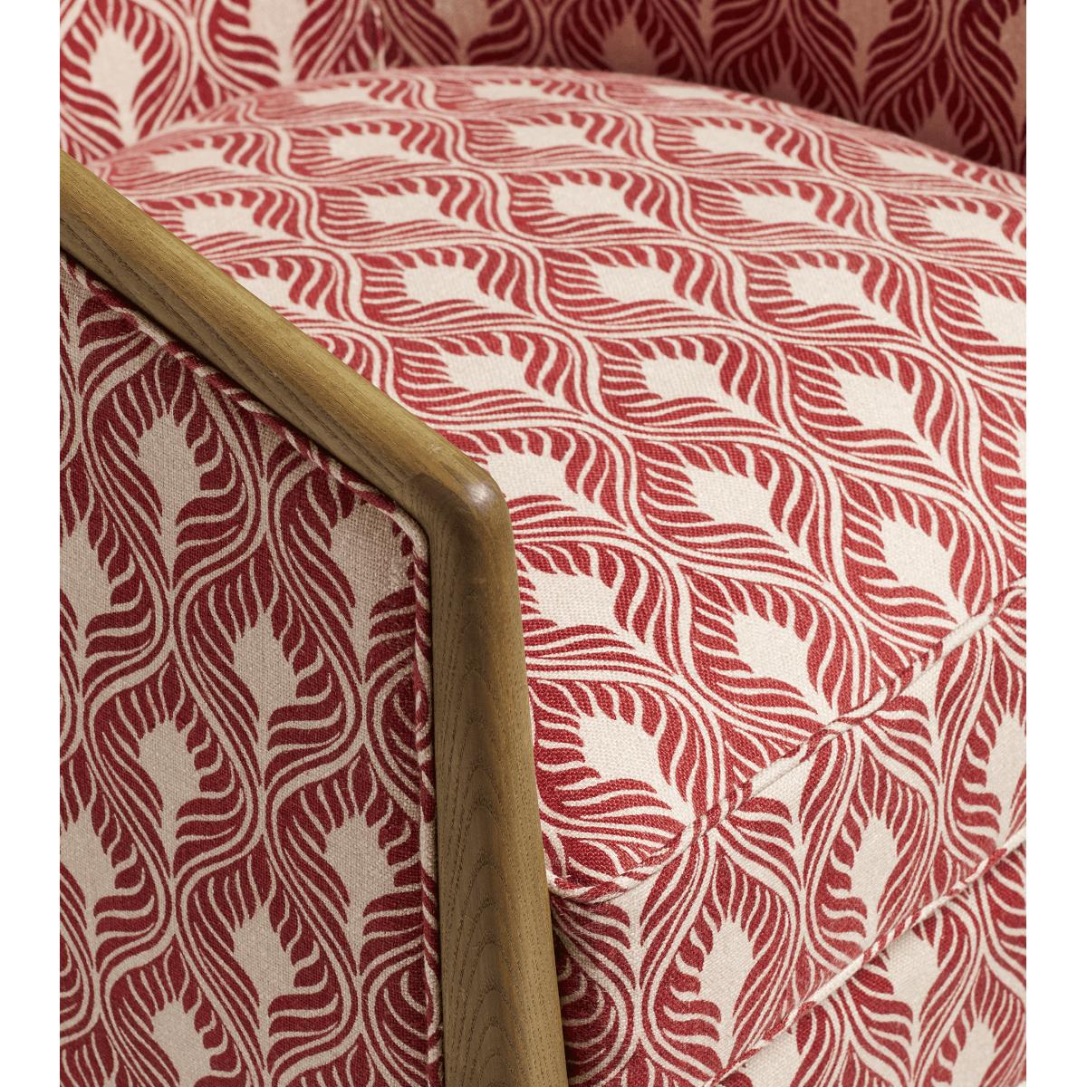 OKA, Annalee Armchair - Ghini Feathers Red Garnet, Armchairs, Linen, Botanical – image 5