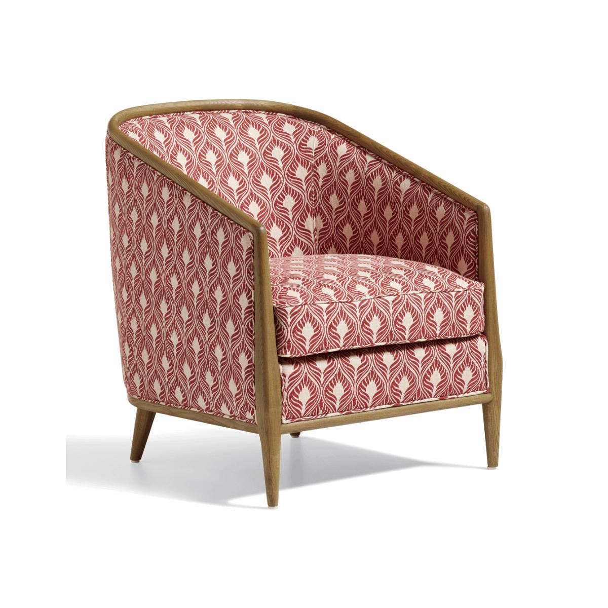 OKA, Annalee Armchair - Ghini Feathers Red Garnet, Armchairs, Linen, Botanical – image 1