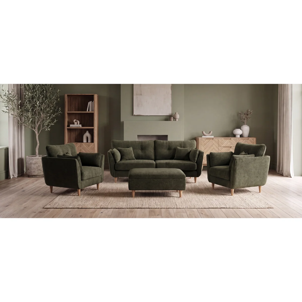 Capri Emerald Boucle Fabric Armchair – image 9