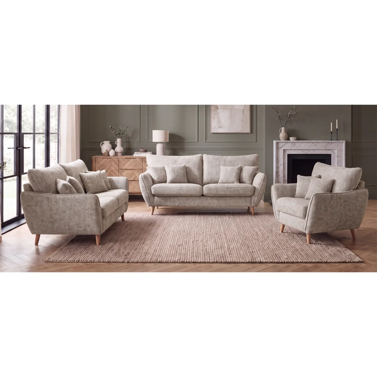 Palma Natural Chenille Fabric Armchair – image 9