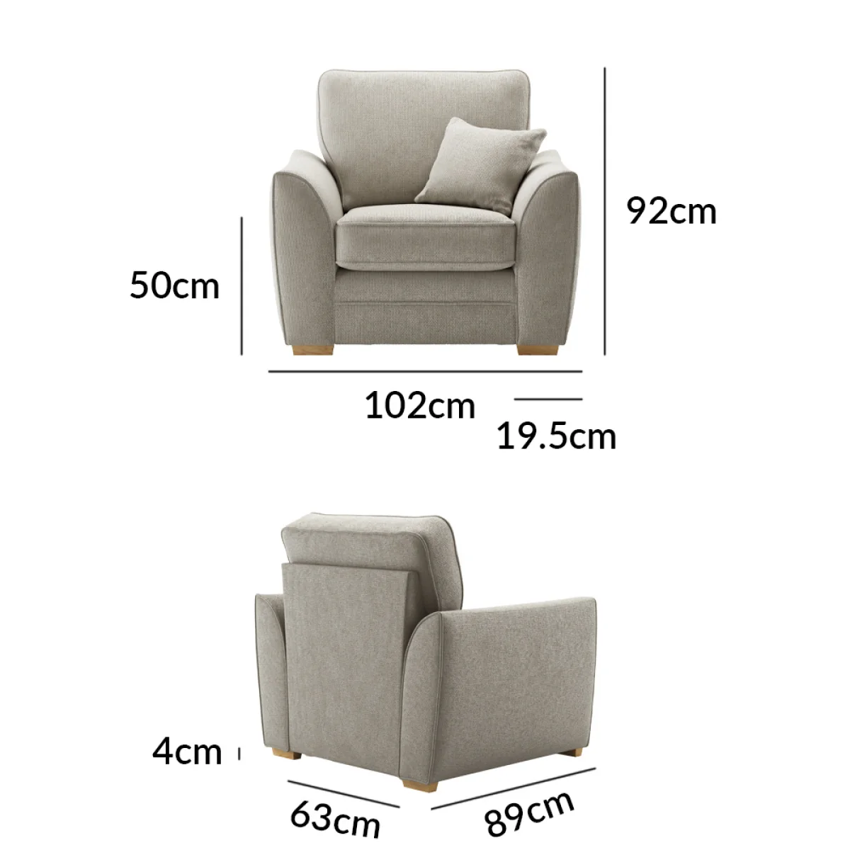 Bella Stone Fabric Armchair – image 9