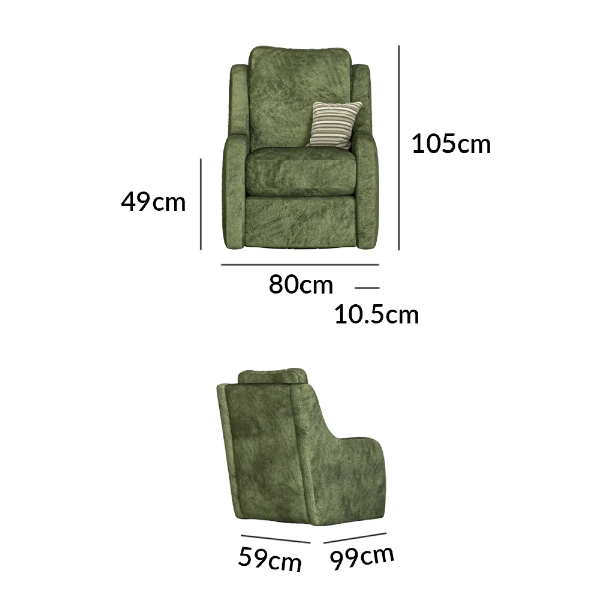 Palermo Olive Green Chenille High Back Swivel Armchair – image 11