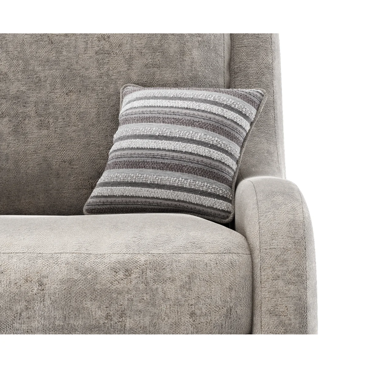 Palermo Silver Chenille Fabric High Back Swivel Armchair – image 4