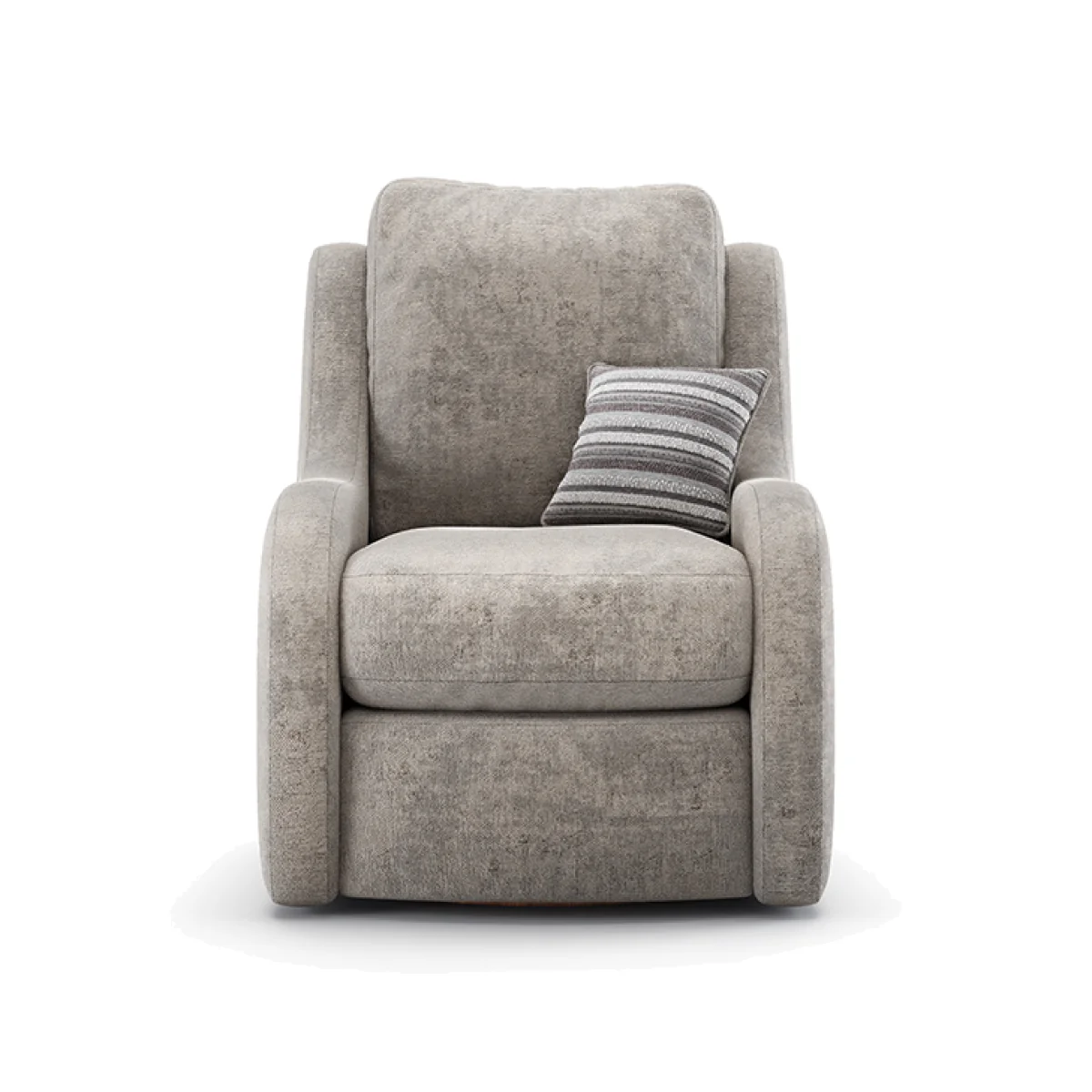 Palermo Silver Chenille Fabric High Back Swivel Armchair – image 1
