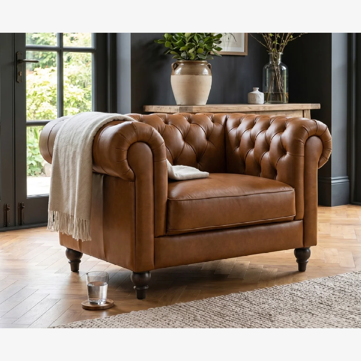 Jameson Cognac Leather Armchair – image 1