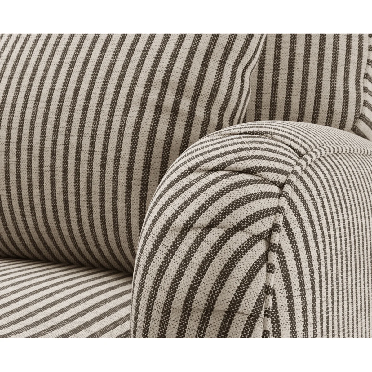 Chilworth Cove Grey Striped Fabric Armchair – image 3