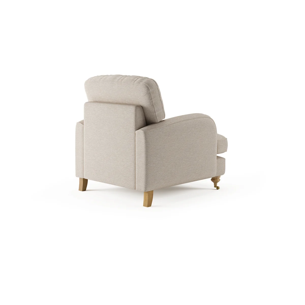 Chilworth Natural Fabric Armchair with Grey Cushion – image 3