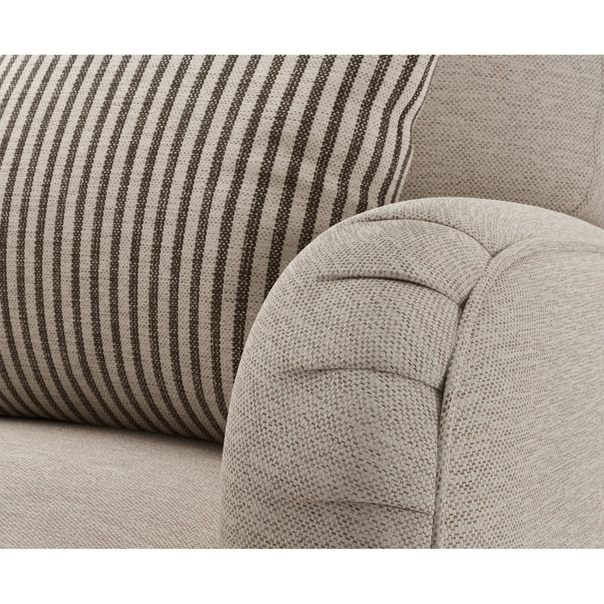 Chilworth Natural Fabric Armchair with Grey Cushion – image 7