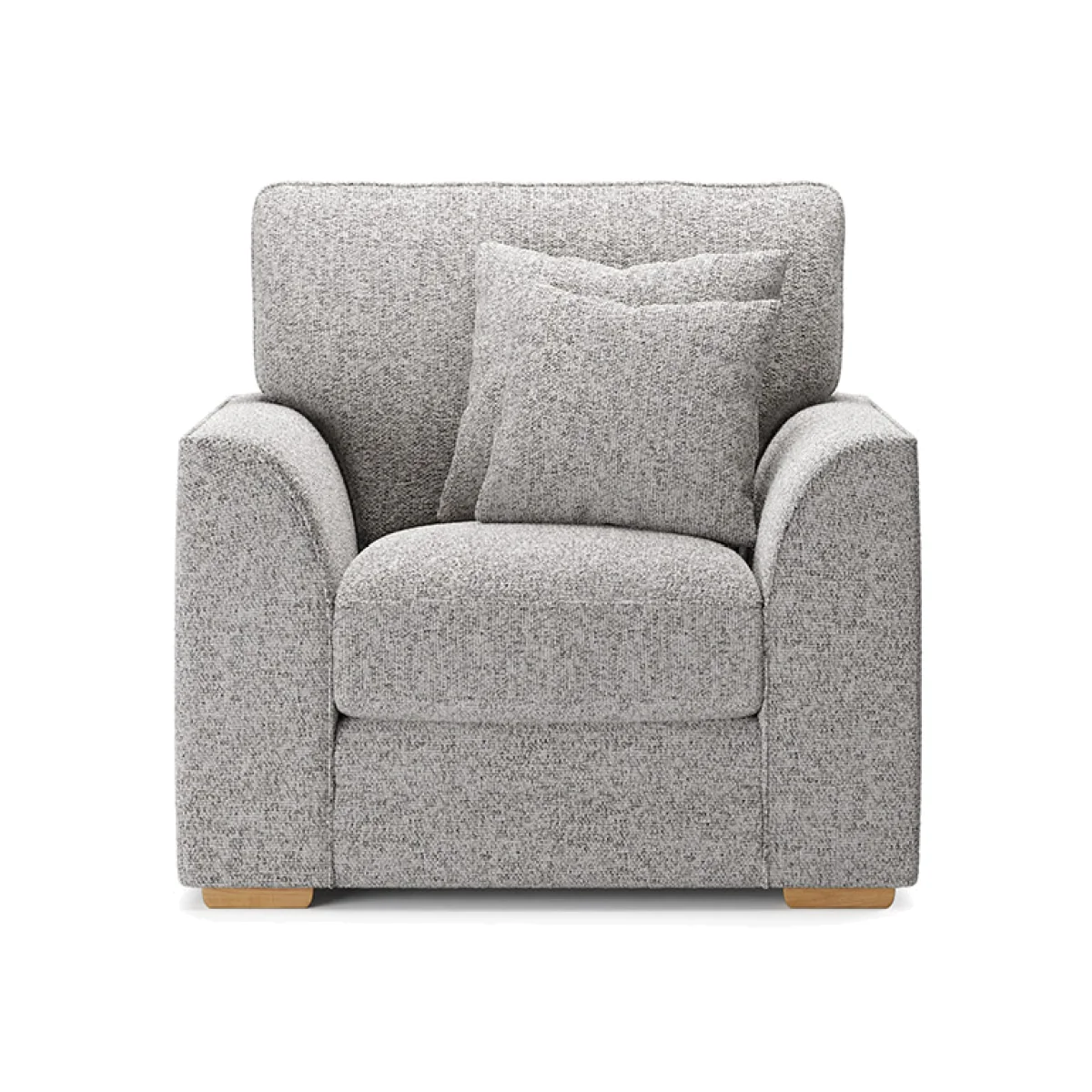 Jasper Silver Chenille Fabric Armchair – image 1