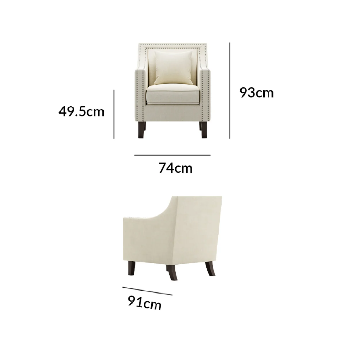 Chartwell Ivory Linen Armchair – image 9